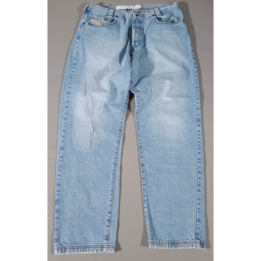 Diesel Saddle Jeans Mens 38 Light Blue Vintage Straight Leg Button Fly Italy